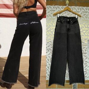 SheIsGracieLou Cowboy Pillows Black Denim Straight Leg Jeans size 2